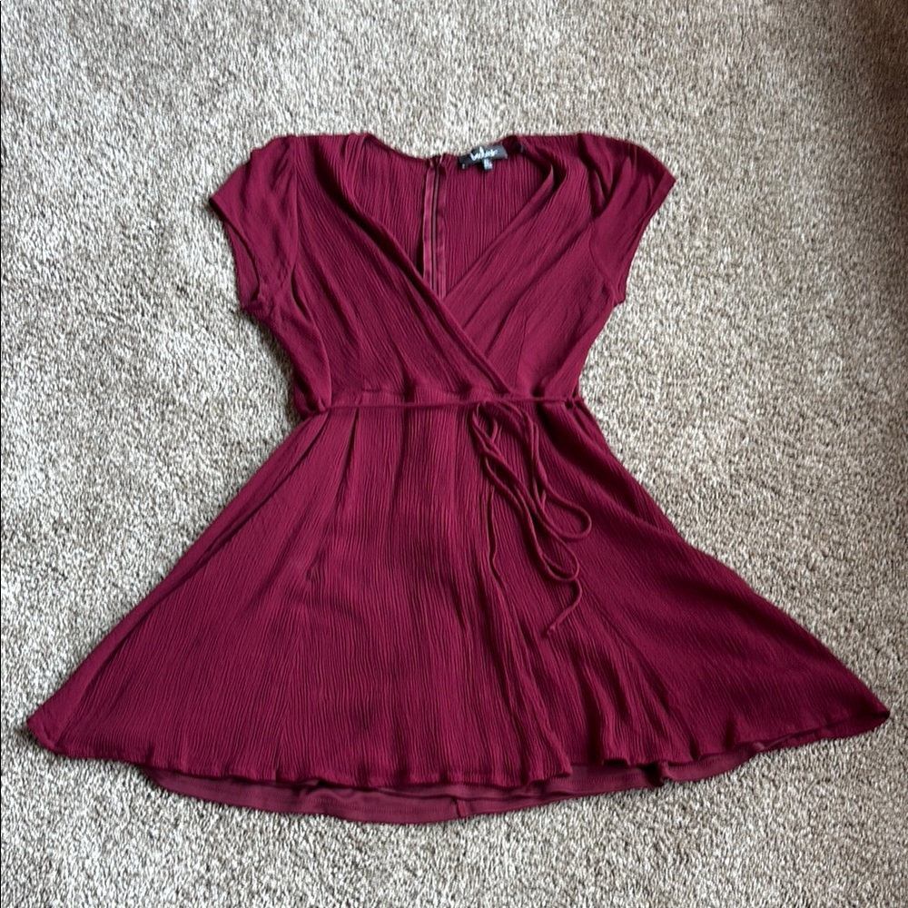 Elegant Burgundy Wrap Dress